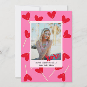 Cartes Pour Fêtes Annuelles Cœurs Sucettes Photo XOXO Amour Saint-Valentin