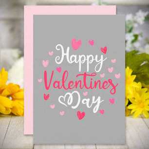 Cartes Pour Fêtes Annuelles Coeurs texte de script Heureuse Sainte-Valentin