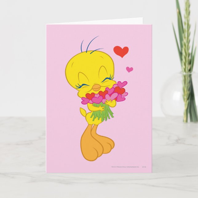 Cartes Pour Fêtes Annuelles Coeurs Tweety (Devant)