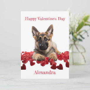 Cartes Pour Fêtes Annuelles Coeurs velours berger allemand personnalisé Valent