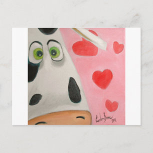 Cartes Pour Fêtes Annuelles Coeurs visage de vache jolie photo Valentines