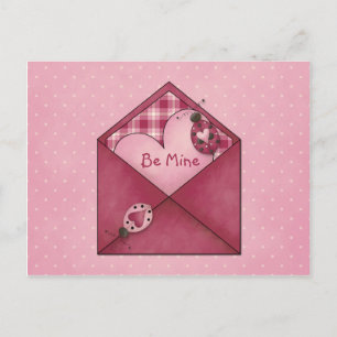 Cartes Pour Fêtes Annuelles Coeurs Whimsical Ladybugs sur Envelope Valentine