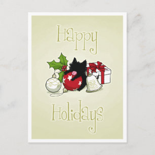 Cartes Pour Fêtes Annuelles Coiffures et Black Kitten