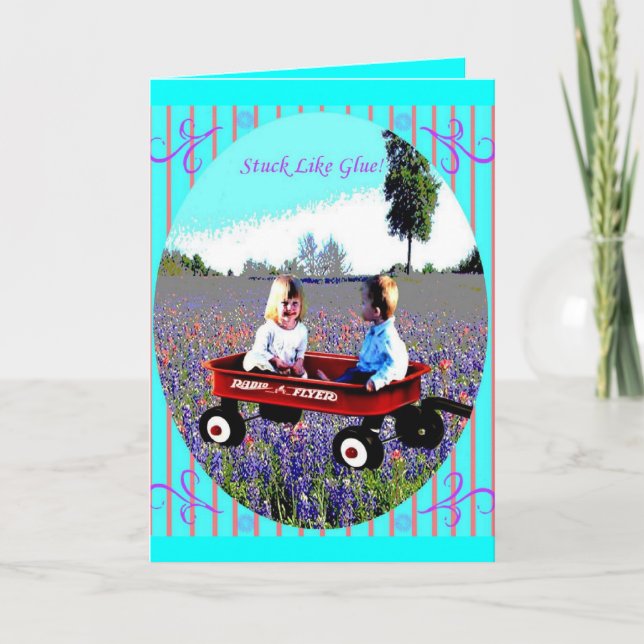 Cartes Pour Fêtes Annuelles Coincé comme une colle (Devant)