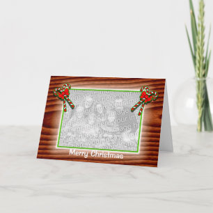 Cartes Pour Fêtes Annuelles Coins canne à canne (cadre photo)