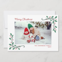 Coins de houx Instantanés de l'année Joyeux Noël