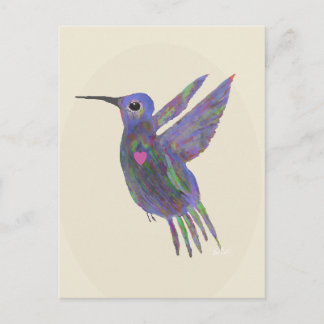 Cartes Pour Fêtes Annuelles Colibri avec Cœur