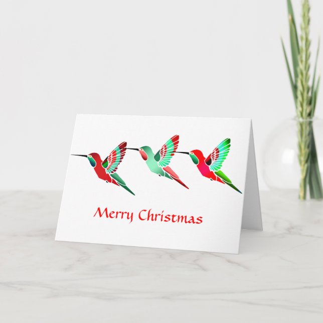 Cartes Pour Fêtes Annuelles Colibri de couleur vacances (Devant)