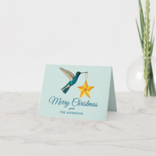 Cartes Pour Fêtes Annuelles Colibri de Noël personnalisé