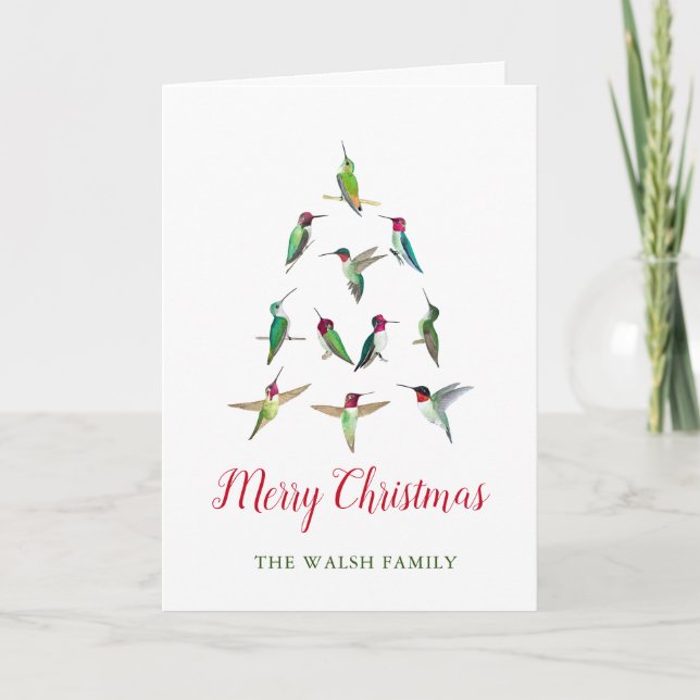Cartes Pour Fêtes Annuelles Colibri nord-américain personnalisé (Devant)