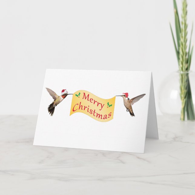 Cartes Pour Fêtes Annuelles Colibris de Joyeux Noël (Devant)