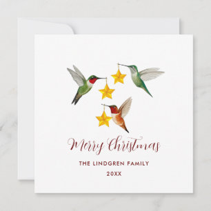 Cartes Pour Fêtes Annuelles Colibris personnalisés Joyeux Noël