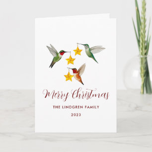Cartes Pour Fêtes Annuelles Colibris personnalisés Joyeux Noël