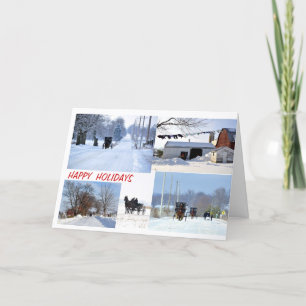 Cartes Pour Fêtes Annuelles Collage amish de vacances d'hiver