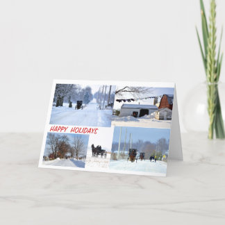 Cartes Pour Fêtes Annuelles Collage amish de vacances d'hiver