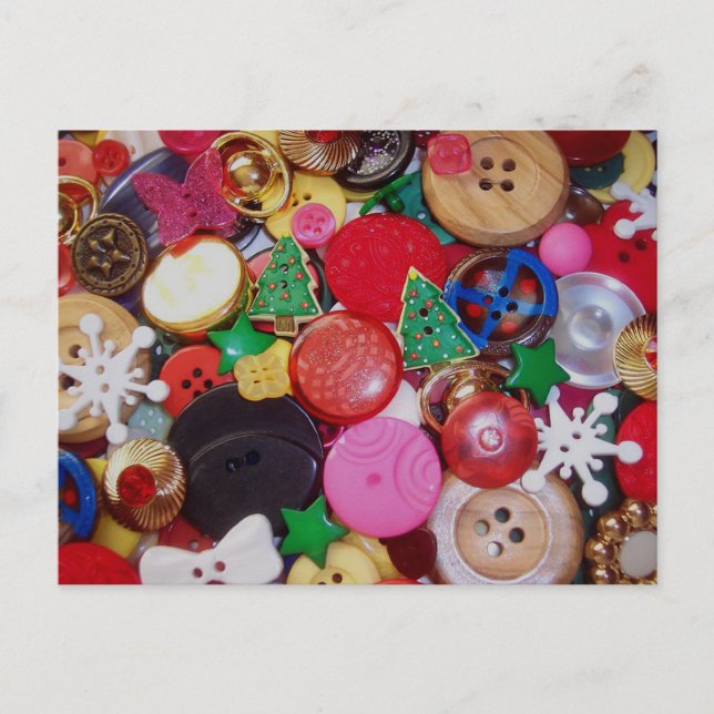 Cartes Pour Fêtes Annuelles Collage avec boutons d'arbre de Noël (Devant)