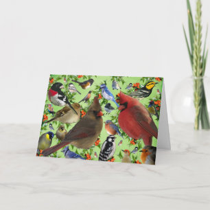 Cartes Pour Fêtes Annuelles Collage coloré d'oiseau