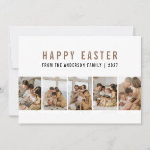 Cartes Pour Fêtes Annuelles Collage de 5 photos minimaliste Terreux Joyeuses P