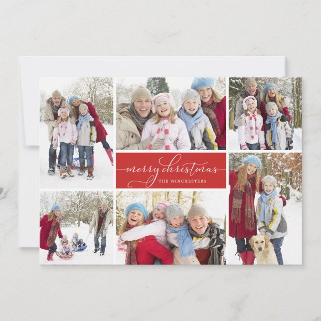 Cartes Pour Fêtes Annuelles Collage de Noël couleur personnalisable (Devant)