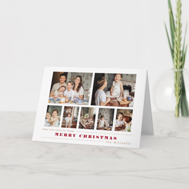 Cartes Pour Fêtes Annuelles Collage de Noël Multi-Photo Moderne (Devant)