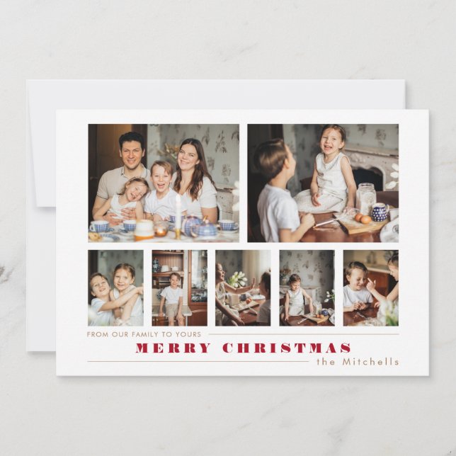 Cartes Pour Fêtes Annuelles Collage de Noël Multi-Photo Moderne (Devant)