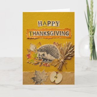 Cartes Pour Fêtes Annuelles Collage de papier de Thanksgiving heureux avec hér