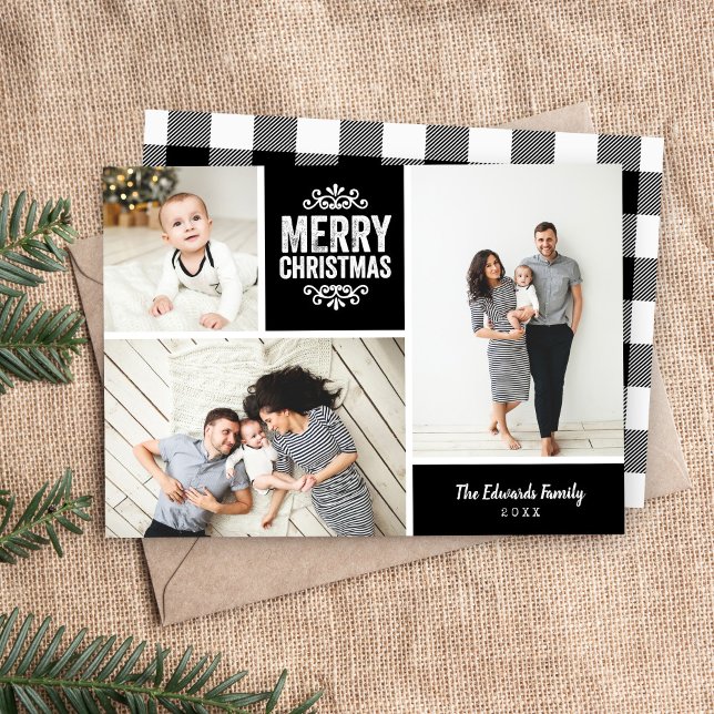 Cartes Pour Fêtes Annuelles Collage de photo du Joyeux Noël 3 (Créateur téléchargé)