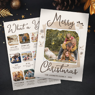 Cartes Pour Fêtes Annuelles Collage de photos de famille de Noël Élégance Rust