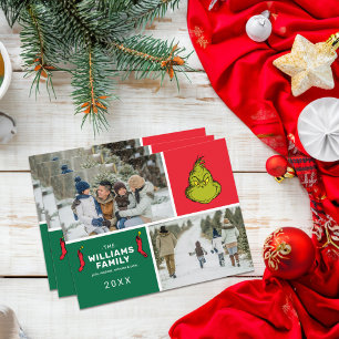 Cartes Pour Fêtes Annuelles Collage de photos de famille de Noël Grinch