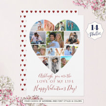 Collage de photos du coeur Valentines Jour Texte p