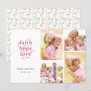Cartes Pour Fêtes Annuelles Collage de photos Foi Espoir Amour Famille Noël