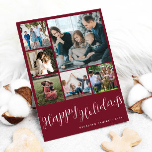Cartes Pour Fêtes Annuelles Collage de photos Joyeuses Fêtes écriture Noël