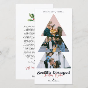 Cartes Pour Fêtes Annuelles Collage de vacances d'arbre de Noël moderne