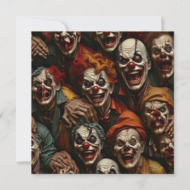 Cartes Pour Fêtes Annuelles Collage de zombies clowns effrayants (Devant)