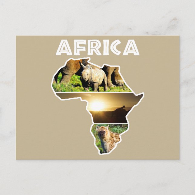 Cartes Pour Fêtes Annuelles Collage du continent africain (Devant)