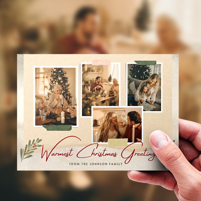 Cartes Pour Fêtes Annuelles Collage élégant moderne Famille Photo de Noël (Créateur téléchargé)