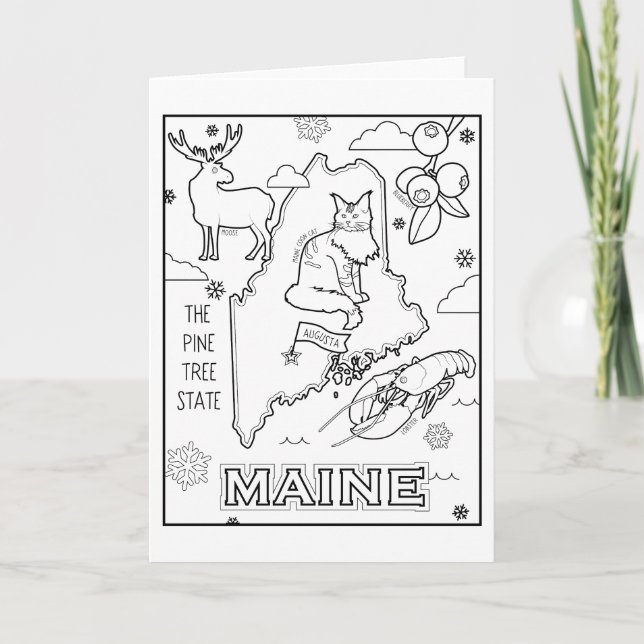 Cartes Pour Fêtes Annuelles collage maine color me (Devant)