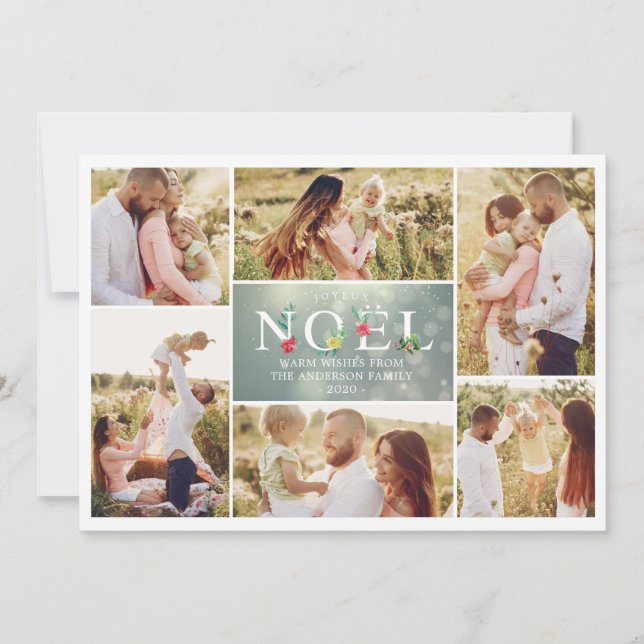 Cartes Pour Fêtes Annuelles Collage moderne français de photos de Noël de (Devant)
