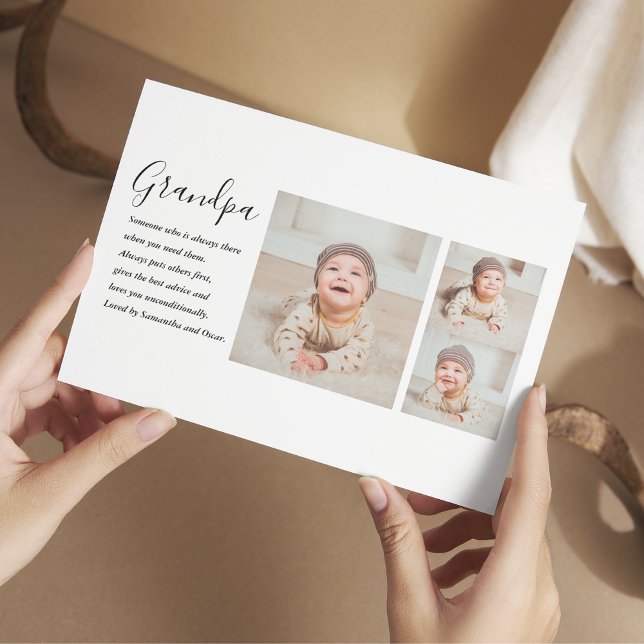 Cartes Pour Fêtes Annuelles Collage moderne Meilleur grand-père Jamais beauté  (Créateur téléchargé)