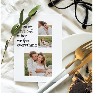 Cartes Pour Fêtes Annuelles Collage moderne Photo Romantique Couple Citation C