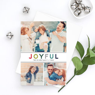 Cartes Pour Fêtes Annuelles Collage photo couleur rouge moderne joyeux