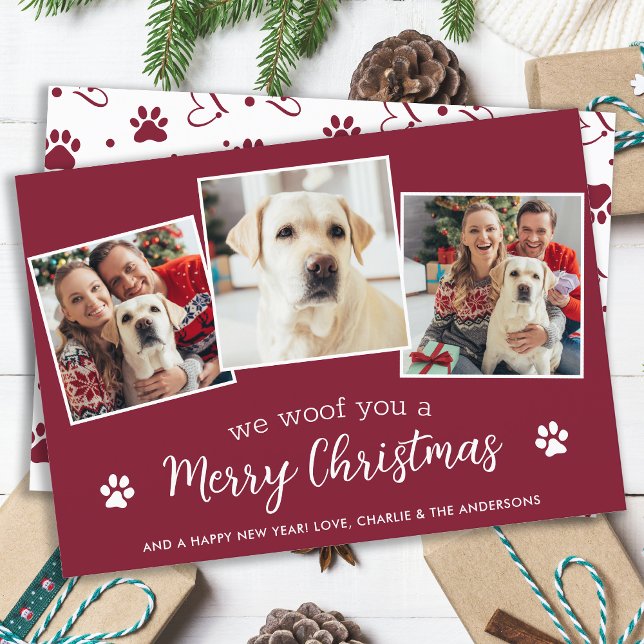 Cartes Pour Fêtes Annuelles Collage photo de chien animal de compagnie personn (Créateur téléchargé)