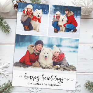 Cartes Pour Fêtes Annuelles Collage photo de chien personnalisé Noël Joyeux Ho
