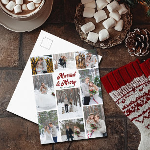 Cartes Pour Fêtes Annuelles Collage photo de couple marié et joyeux Noël