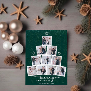 Cartes Pour Fêtes Annuelles Collage photo de famille de l'arbre de Noël