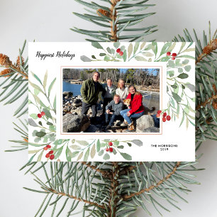 Cartes Pour Fêtes Annuelles Collage photo de famille de vacances Aquarelle bot