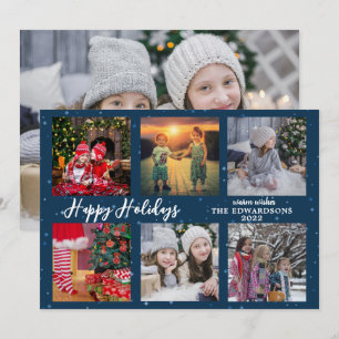 Cartes Pour Fêtes Annuelles Collage photo de famille Joyeux Fêtes Noël