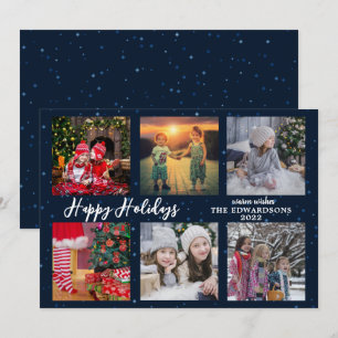 Cartes Pour Fêtes Annuelles Collage photo de famille Joyeux Fêtes Noël