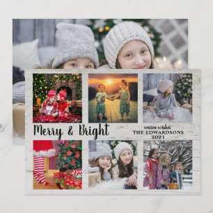 Cartes Pour Fêtes Annuelles Collage photo de famille Merry and Bright Christma