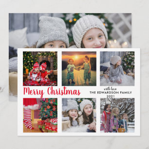 Cartes Pour Fêtes Annuelles Collage photo de famille moderne Joyeux Noël